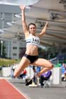 Sarah Warnock winner of the long jump at the Scottish Championships, Scotstoun  Stadium, Glasgow.